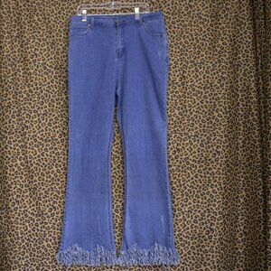 NWT Before You Frayed Denim Flare Jeans size XL